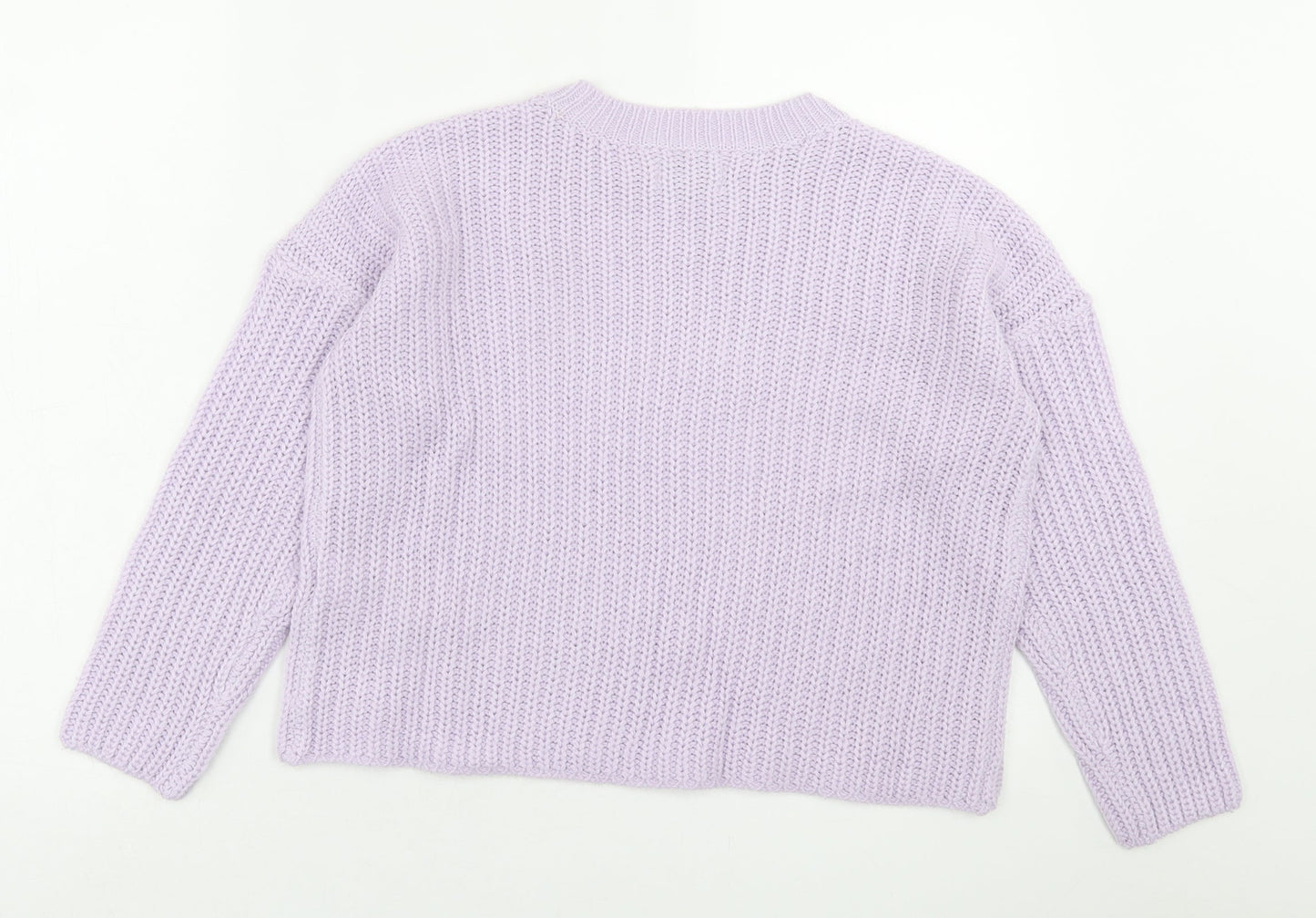 Only Womens Purple Crew Neck  Acrylic Pullover Jumper Size S