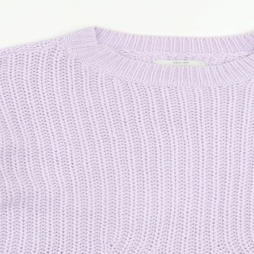 Only Womens Purple Crew Neck  Acrylic Pullover Jumper Size S