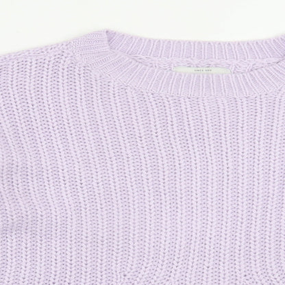 Only Womens Purple Crew Neck  Acrylic Pullover Jumper Size S