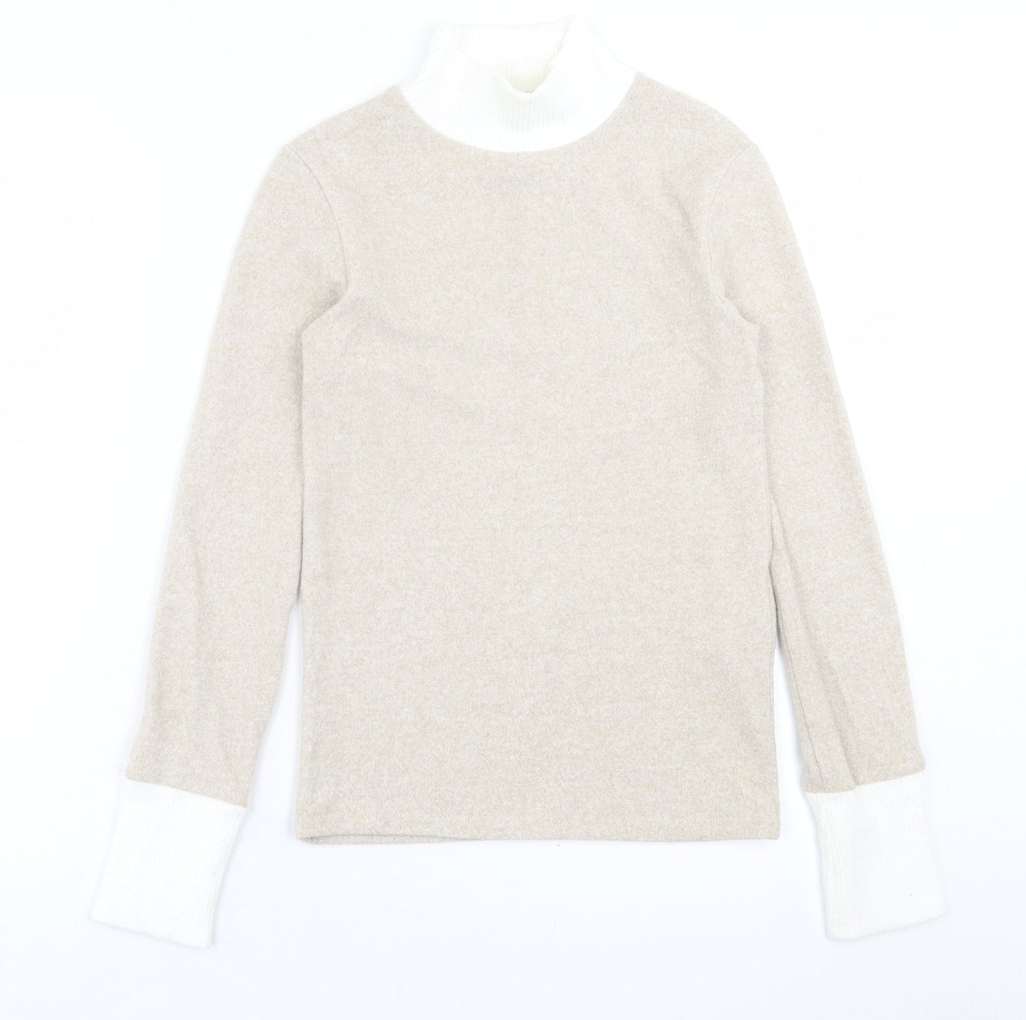 Stradivarius Womens Brown High Neck  Polyester Pullover Jumper Size S
