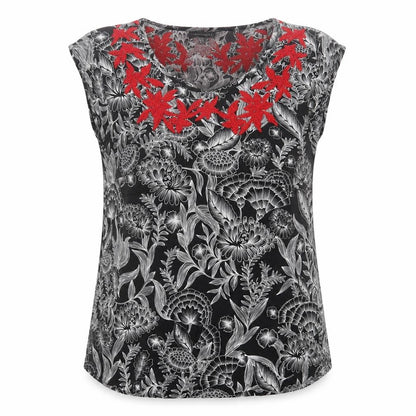 Warehouse Womens Black Geometric Viscose Basic Tank Size 8 Crew Neck