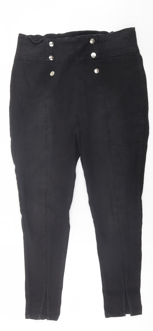 L.O.V Womens Black  Cotton Skinny Jeans Size 34 in L27 in Regular