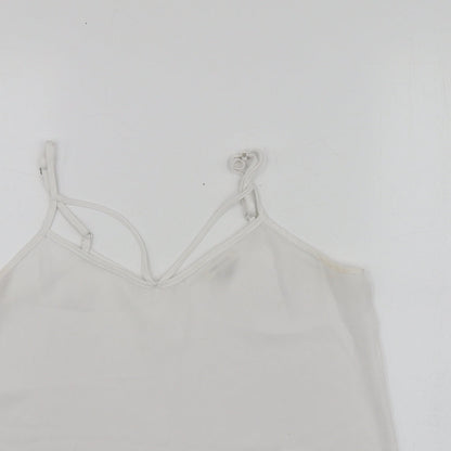 River Island Womens White  Polyester Basic T-Shirt Size 6 V-Neck