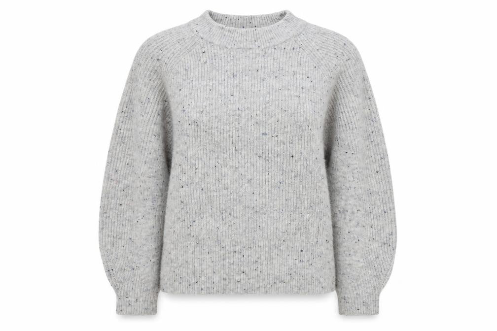 M7S Womens Grey Round Neck  Acrylic Pullover Jumper Size M
