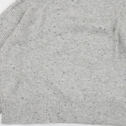 M7S Womens Grey Round Neck  Acrylic Pullover Jumper Size M