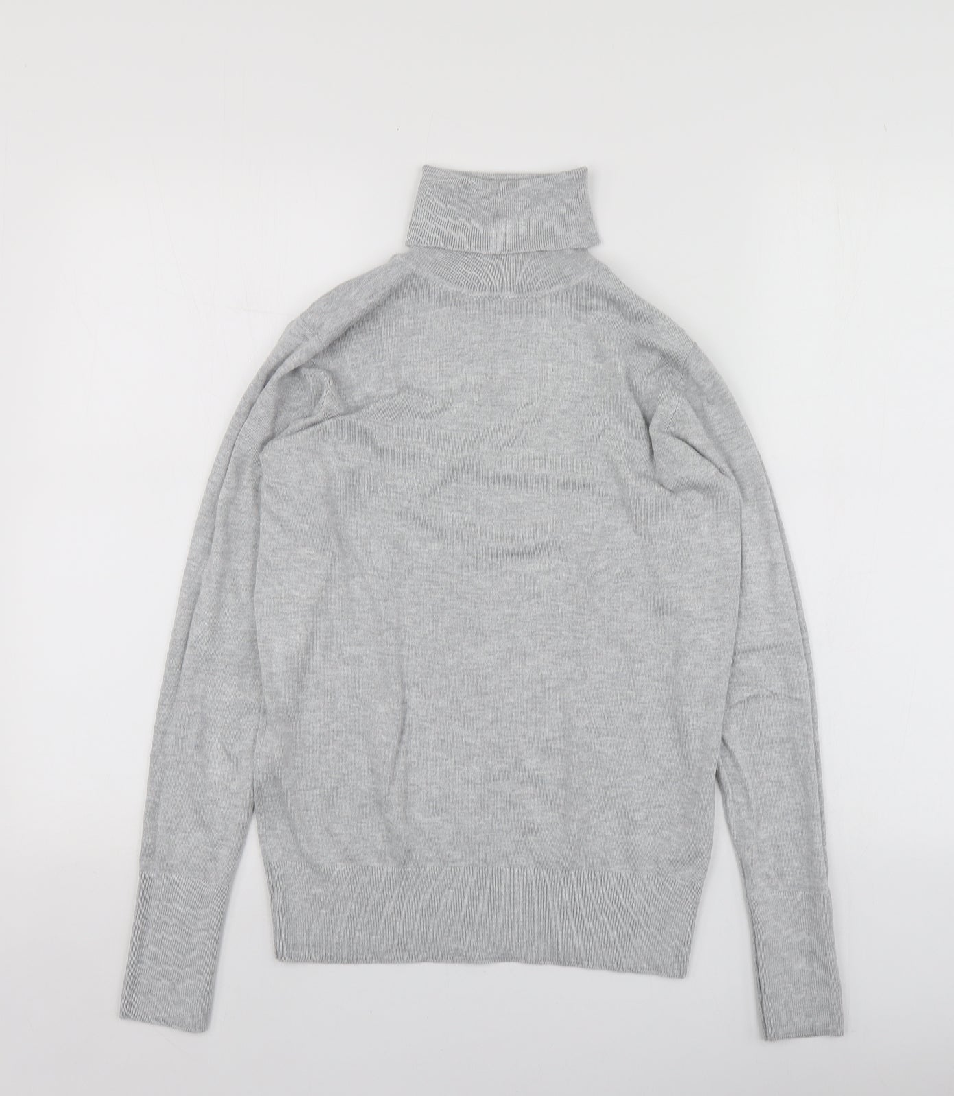 Dunnes Stores Womens Grey Roll Neck  Viscose Pullover Jumper Size 40