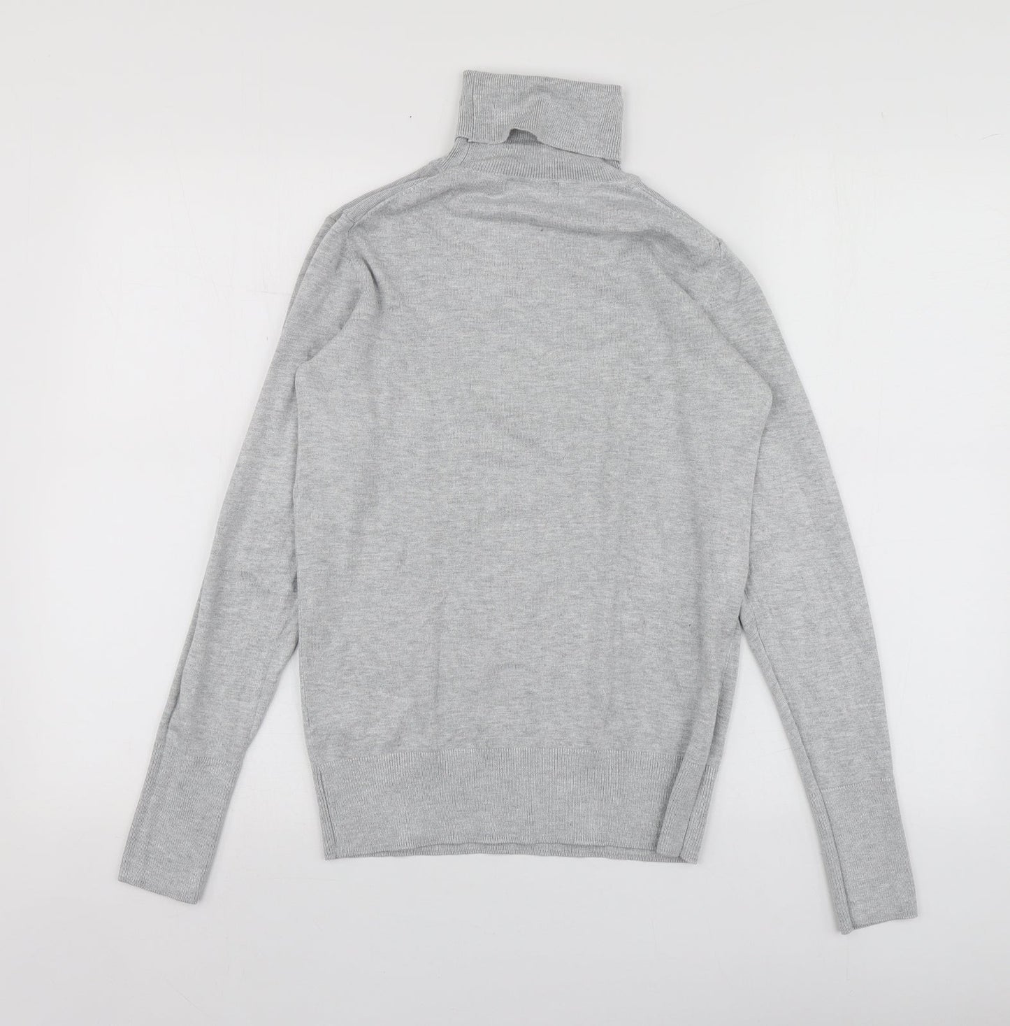 Dunnes Stores Womens Grey Roll Neck  Viscose Pullover Jumper Size 40
