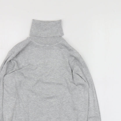 Dunnes Womens Grey Roll Neck  Viscose Pullover Jumper Size 40