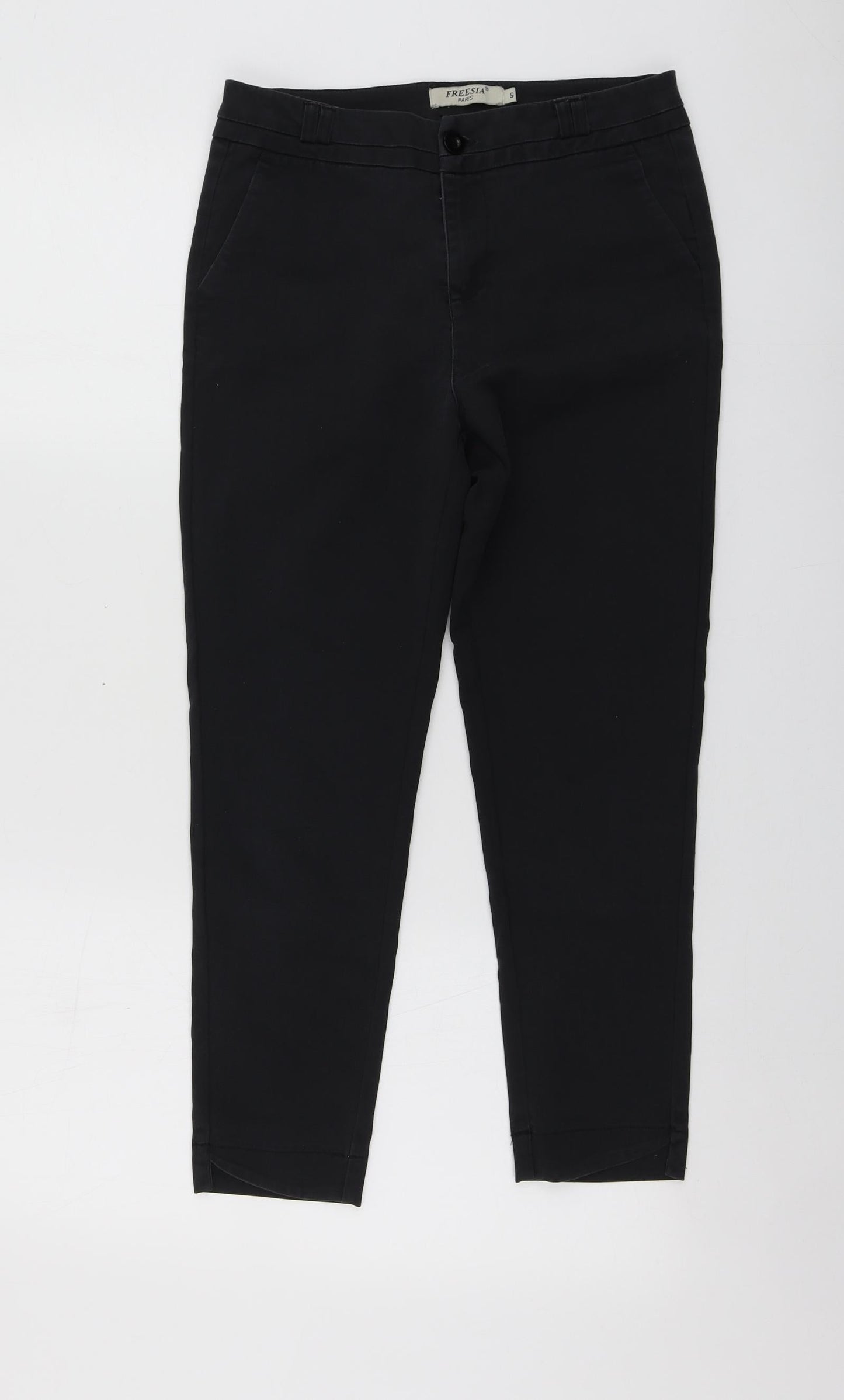 Freesia Womens Grey  Cotton Chino Trousers Size S L23 in Regular