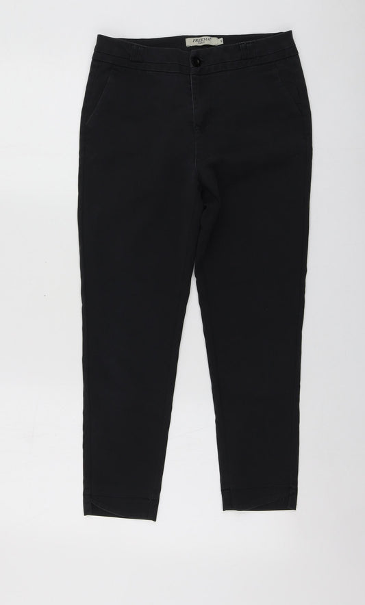 Freesia Womens Grey  Cotton Chino Trousers Size S L23 in Regular