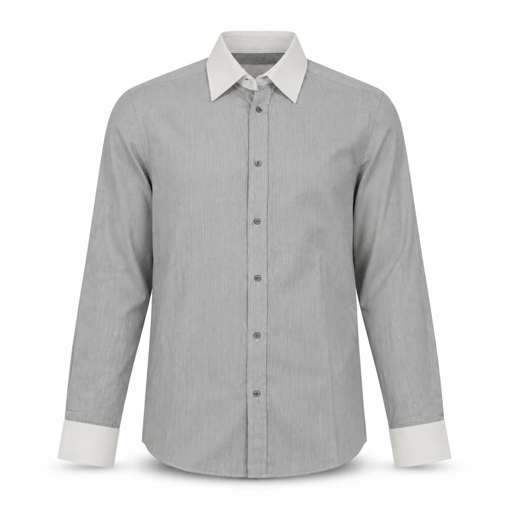 Burton Mens Grey  Cotton  Button-Up Size S Collared