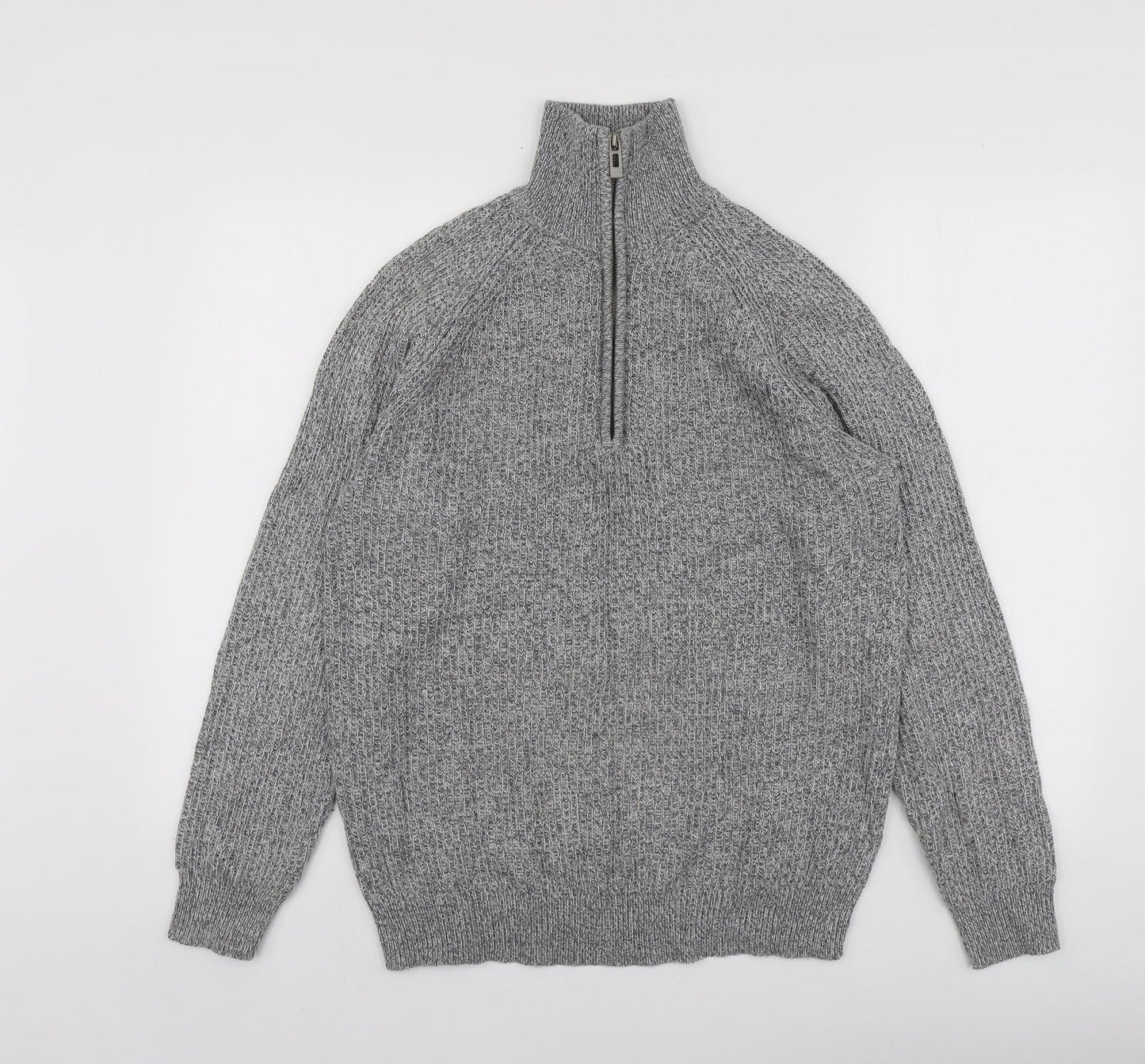 Pepeco Mens Grey High Neck  Cotton Pullover Jumper Size M