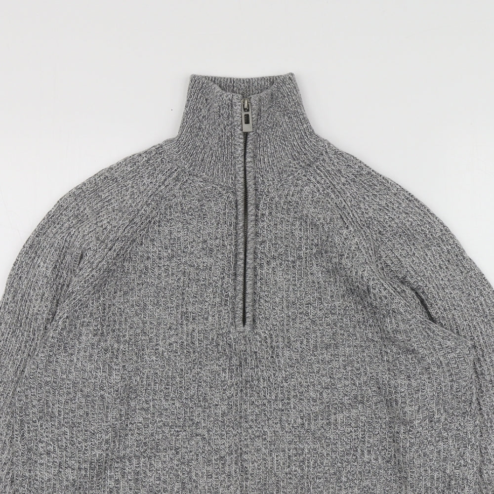 Pepeco Mens Grey High Neck  Cotton Pullover Jumper Size M