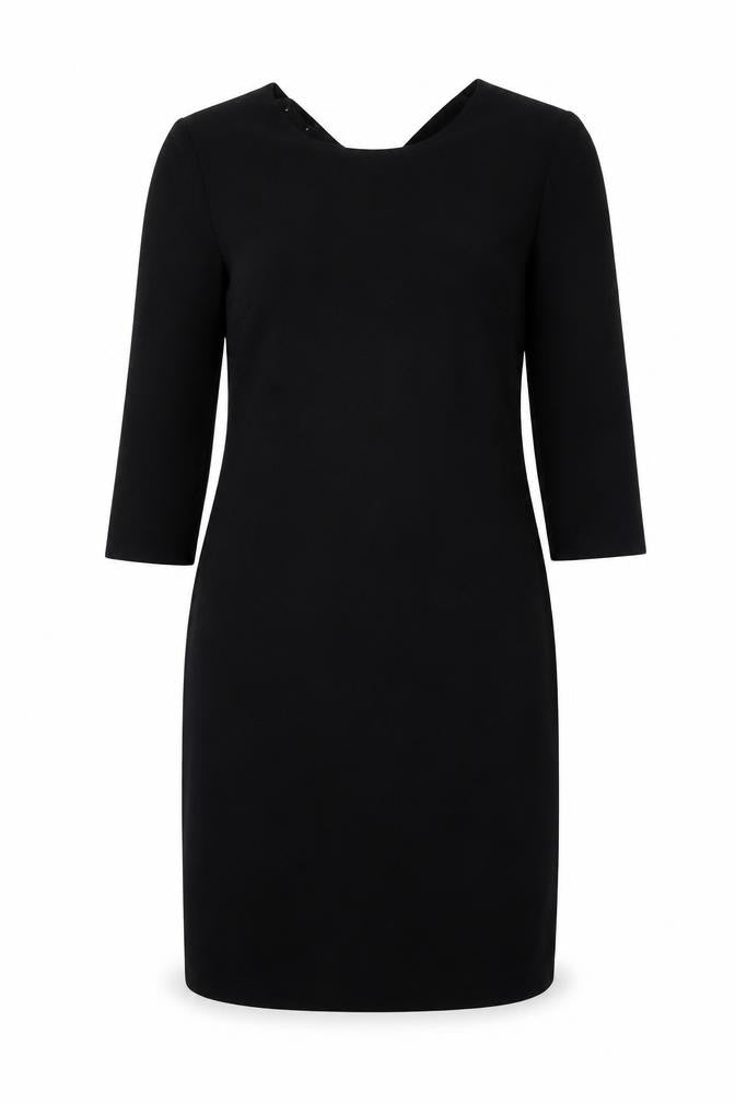 Luiza Womens Black  Polyester A-Line  Size 40  Round Neck