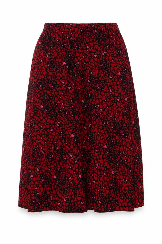 Oasis Womens Red Geometric Polyester Trumpet Skirt Size M