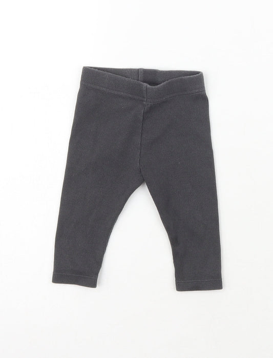 Marks & Spencer Girls Grey  Cotton Sweatpants Leggings Size 3-6 Months