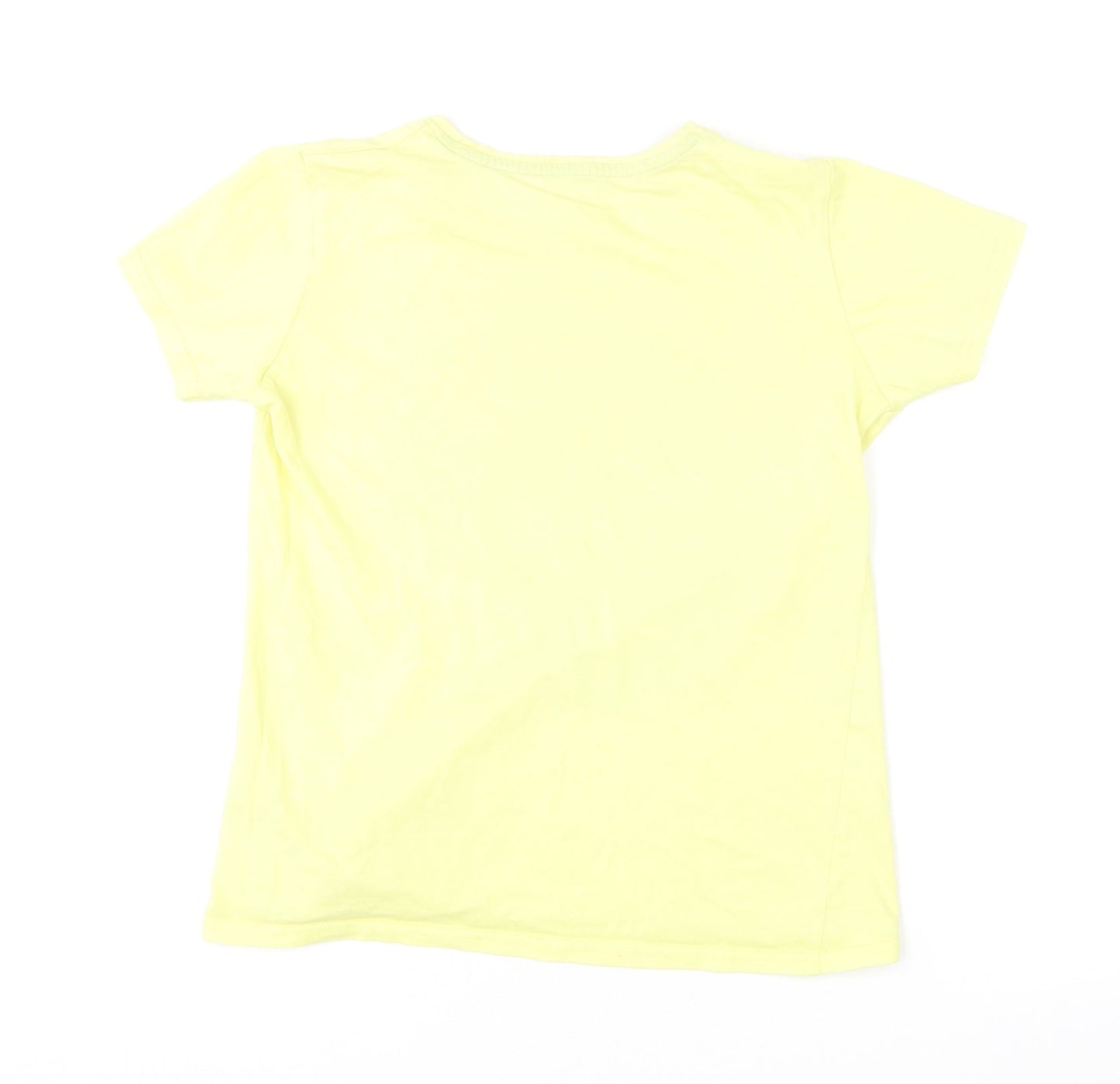 Dunnes Stores Boys Yellow  Cotton Basic T-Shirt Size 10-11 Years Round Neck  - Surfing