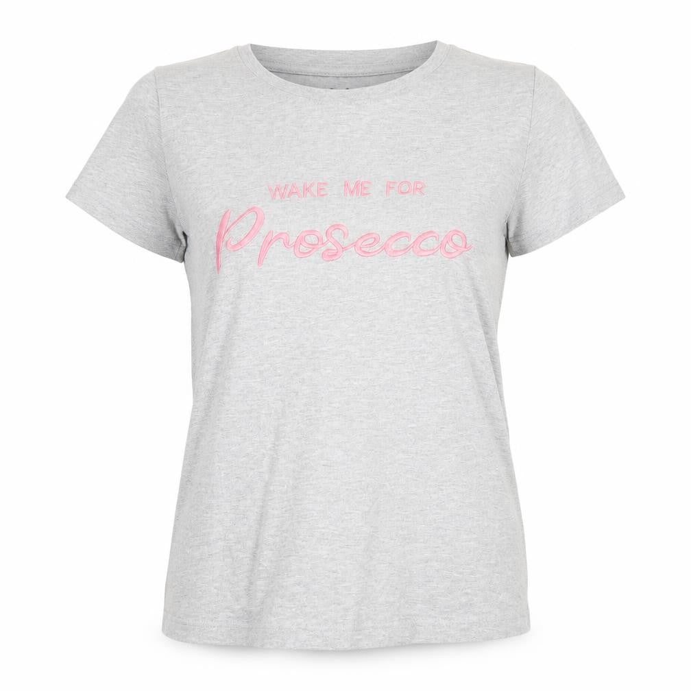 Very Womens Grey  Cotton Basic T-Shirt Size 8 Round Neck - Prosecco