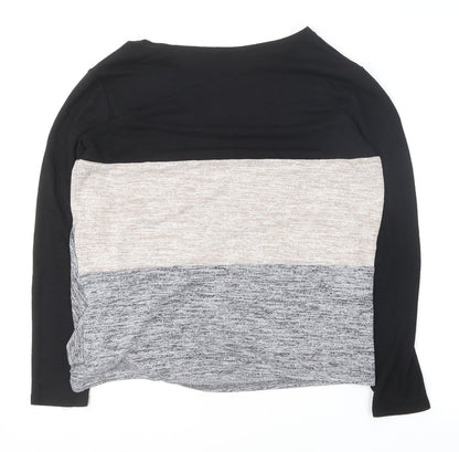 Preworn Womens Black Round Neck  Cotton Pullover Jumper Size M