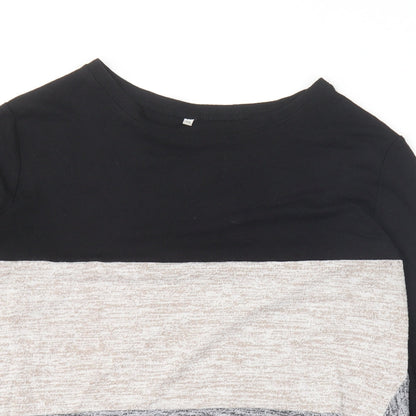 Preworn Womens Black Round Neck  Cotton Pullover Jumper Size M