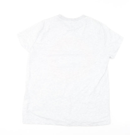 Primark Womens Grey  Cotton Basic T-Shirt Size 10 Round Neck