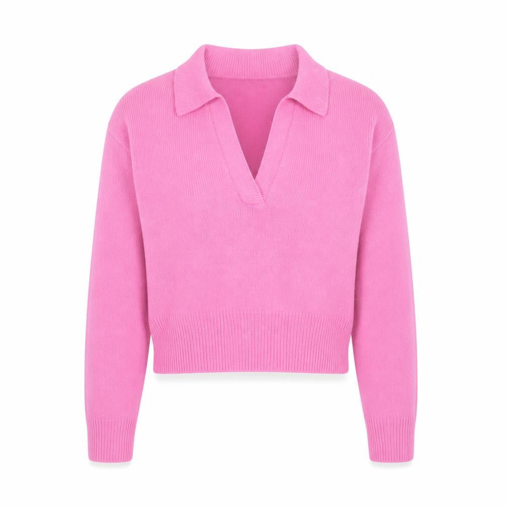 H&M Womens Pink Collared  Acrylic Pullover Jumper Size S
