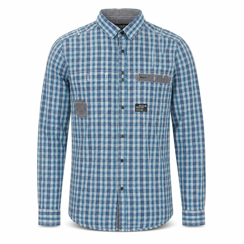Core Series Mens Blue Plaid Cotton  Button-Up Size S Collared