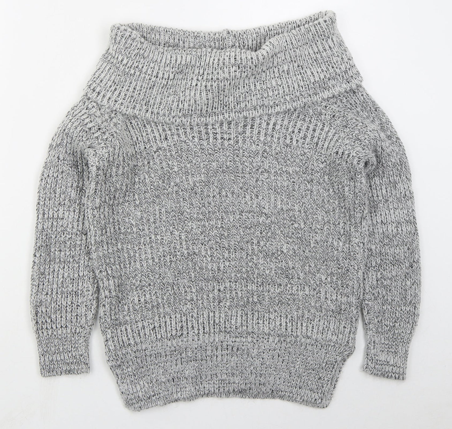 New Look Womens Grey Roll Neck  Acrylic Pullover Jumper Size 6