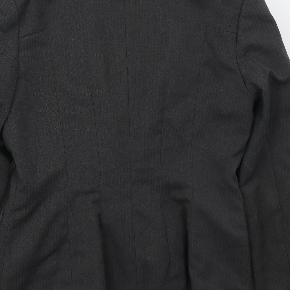 NEXT Womens Grey Striped Polyester Jacket Suit Jacket Size 12