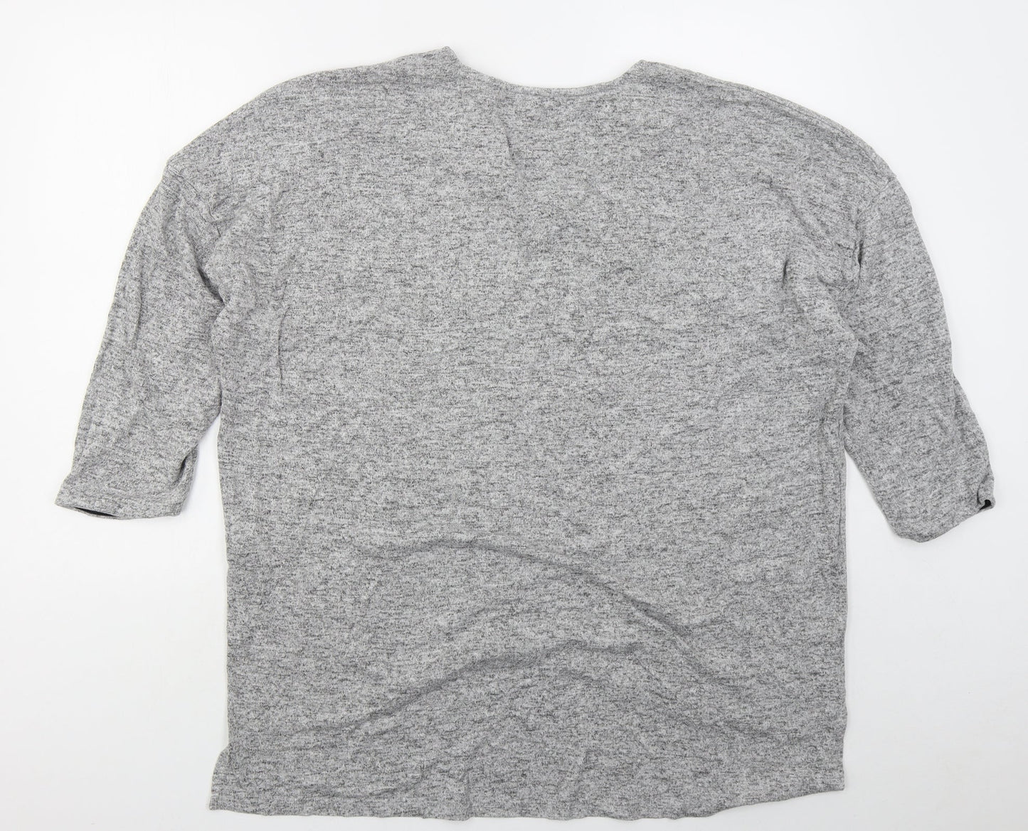 Zara Womens Grey Round Neck  Viscose Pullover Jumper Size XL