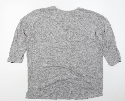 Zara Womens Grey Round Neck  Viscose Pullover Jumper Size XL