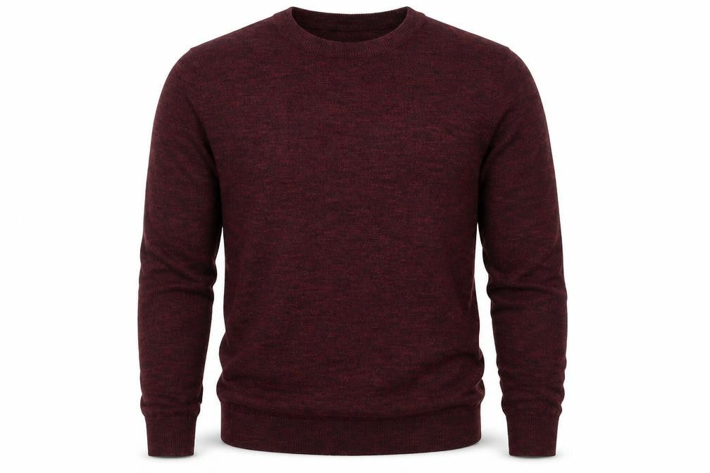 M&Co Mens Red Crew Neck  Cotton Pullover Jumper Size M