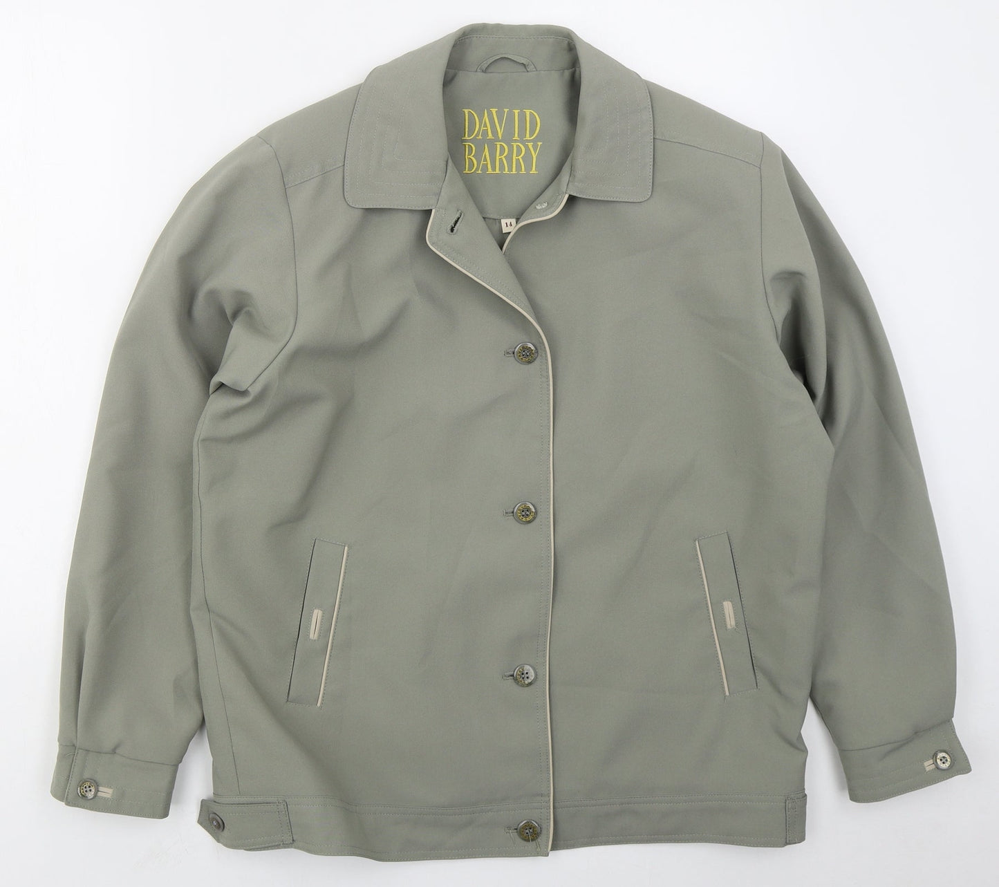 David Barry Womens Green   Jacket  Size 14  Button