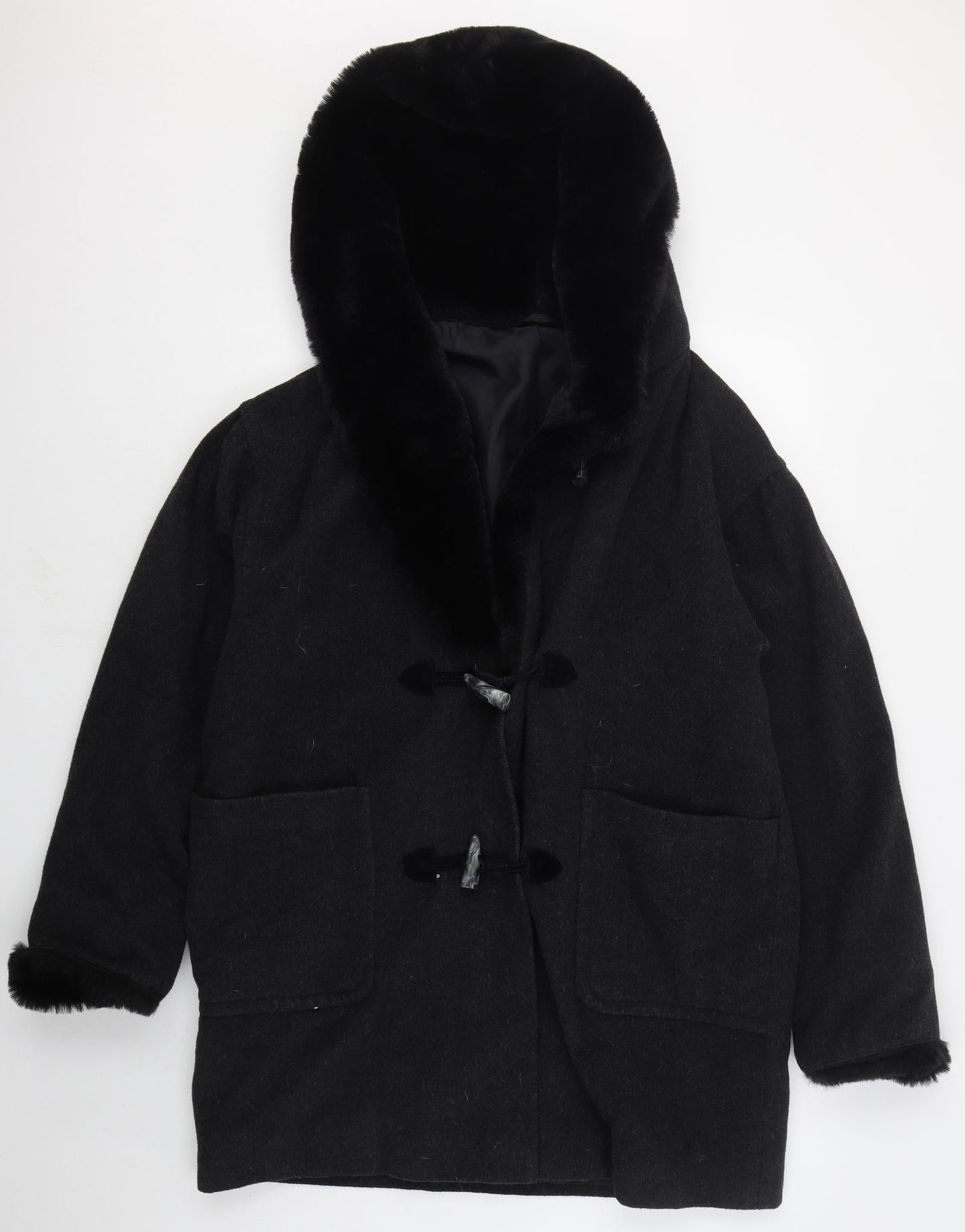 Dorothy Perkins Womens Grey   Pea Coat Coatigan Size 12  Button