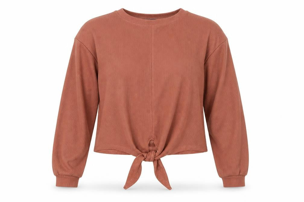 Primark Womens Brown  Polyester Jersey T-Shirt Size 6 Round Neck