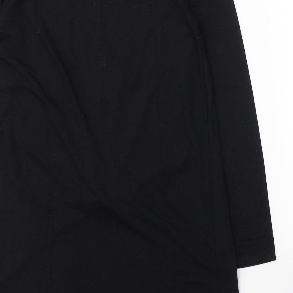 George Womens Black  Polyester Tunic T-Shirt Size 8 Round Neck - knot detail