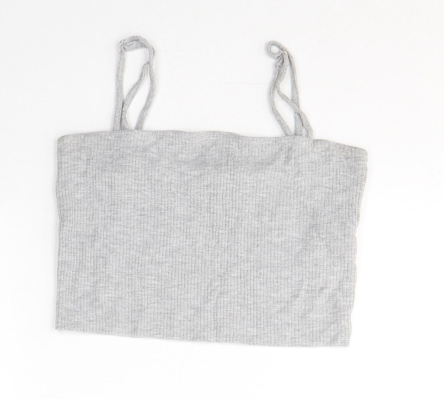 FACTORIE Womens Grey  Viscose Cropped Tank Size S Square Neck