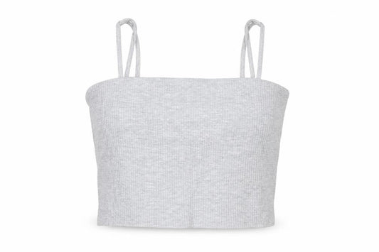 FACTORIE Womens Grey  Viscose Cropped Tank Size S Square Neck