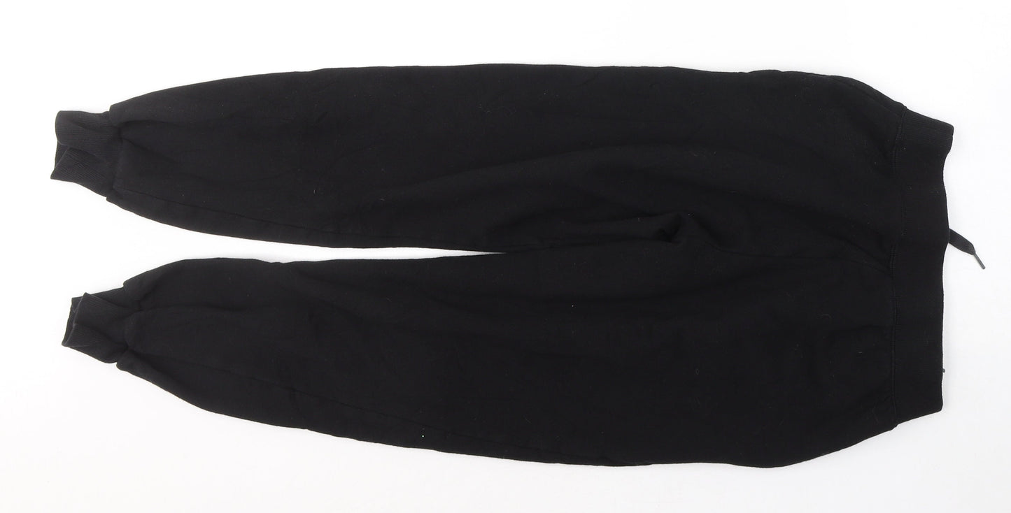 New Look Womens Black  Cotton Sweatpants Trousers Size XS L24 in Regular Tie