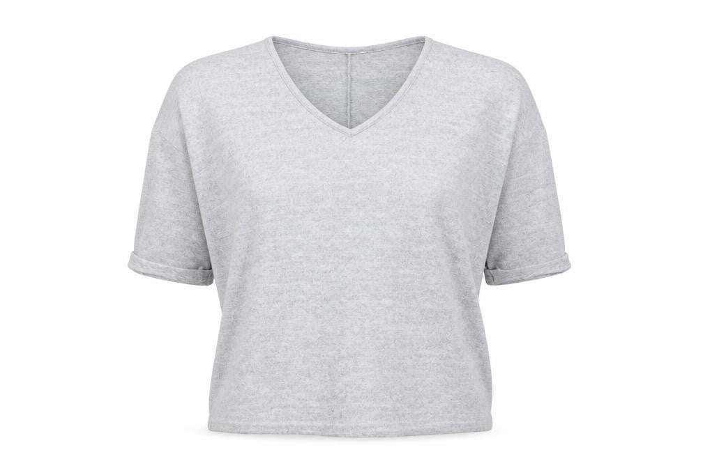 New Look Womens Grey V-Neck  Polyester Pullover Jumper Size S