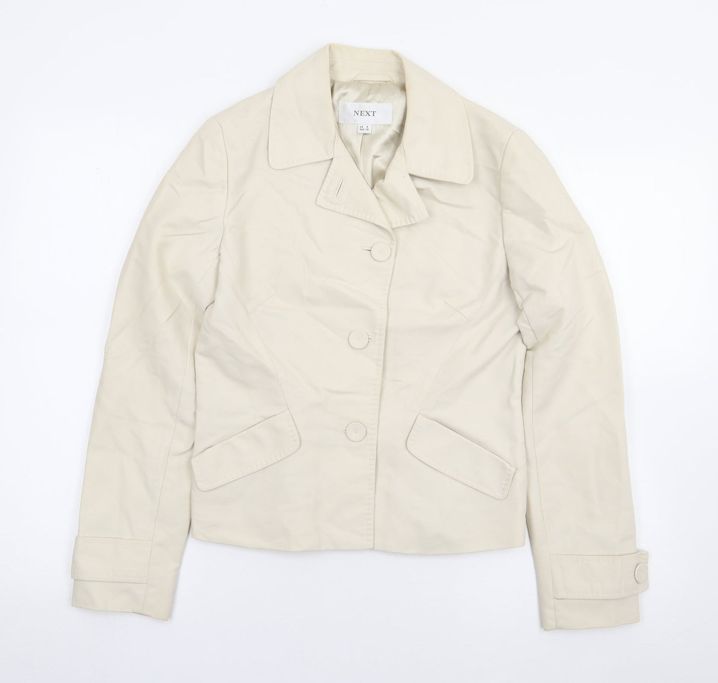NEXT Womens Beige   Jacket  Size 8  Button