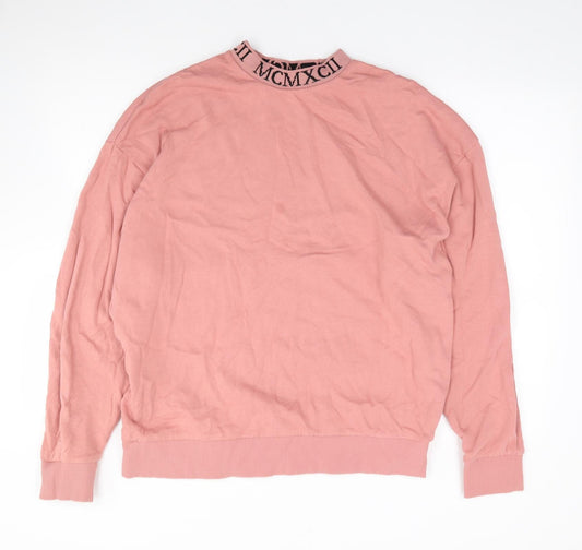 ASOS Womens Pink  Cotton Pullover Sweatshirt Size L  Pullover