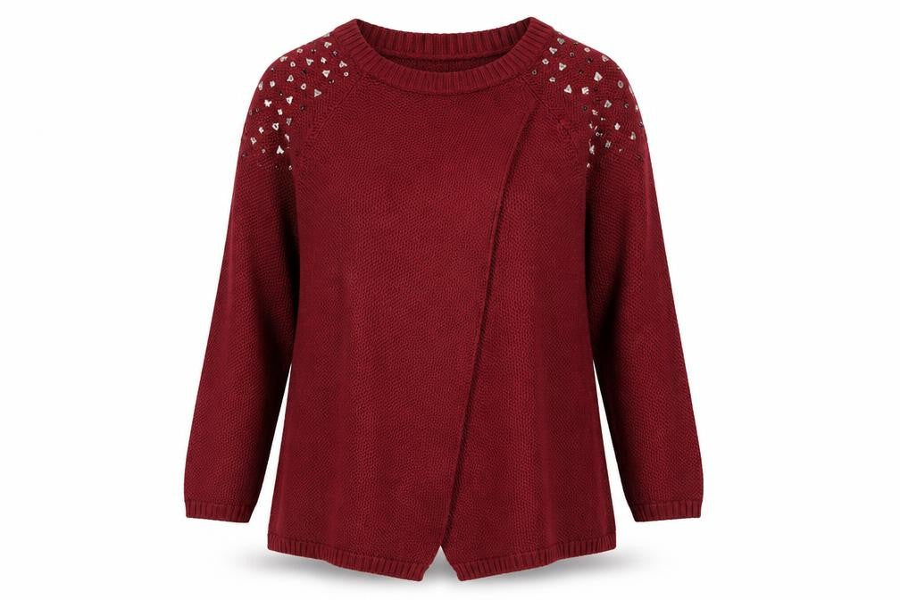 LC Waikiki Womens Red Round Neck  Acrylic Tunic Jumper Size M