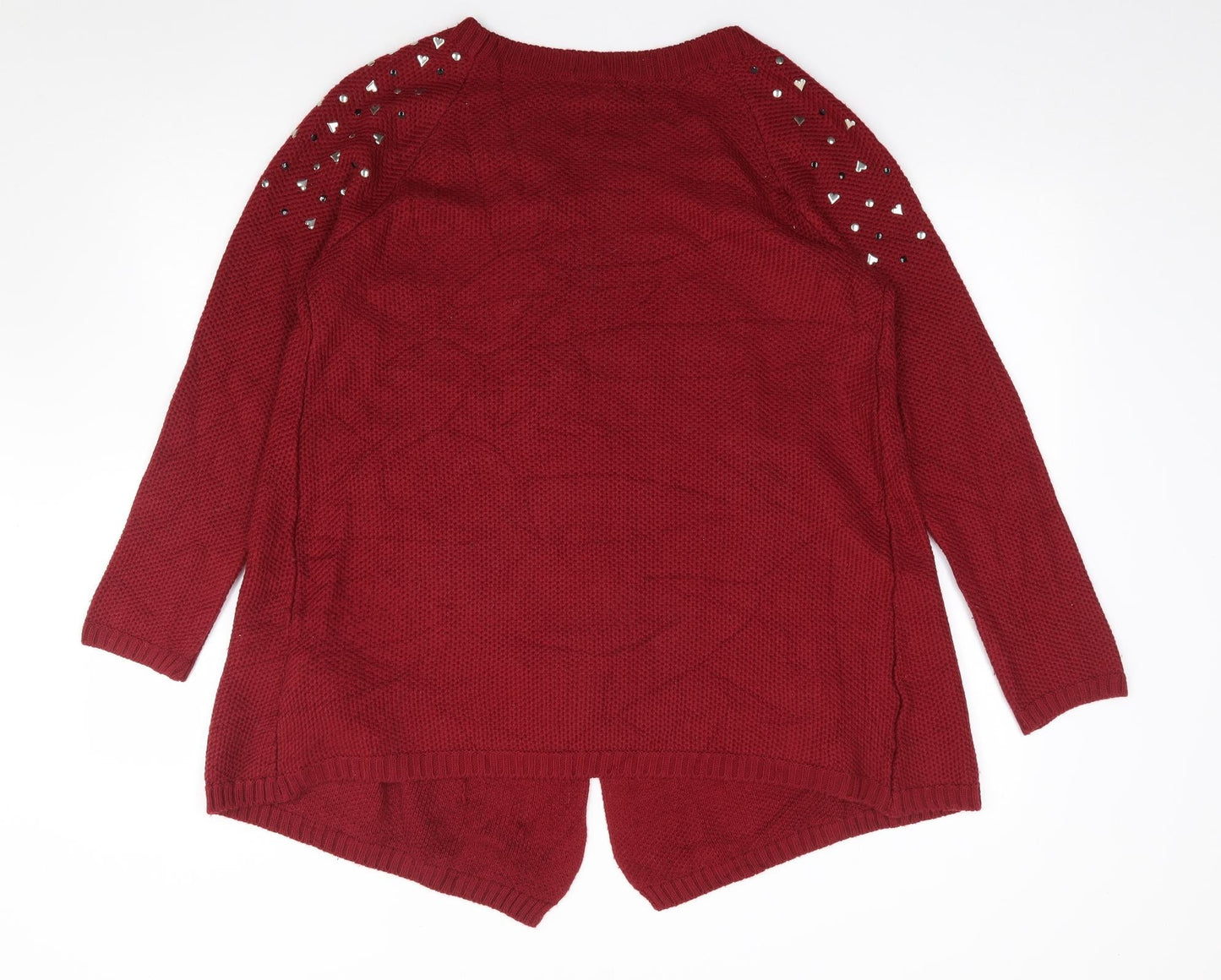 LC Waikiki Womens Red Round Neck  Acrylic Tunic Jumper Size M