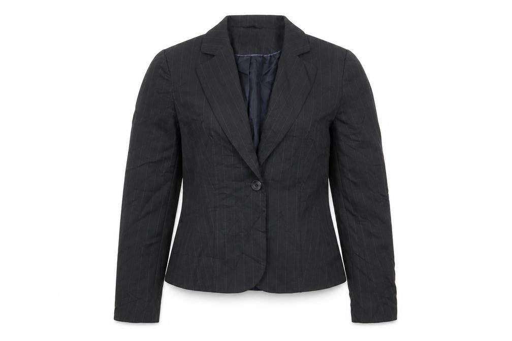George Womens Grey Pinstripe Polyester Jacket Suit Jacket Size 14