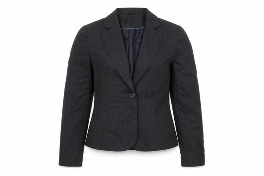 George Womens Grey Pinstripe Polyester Jacket Suit Jacket Size 14