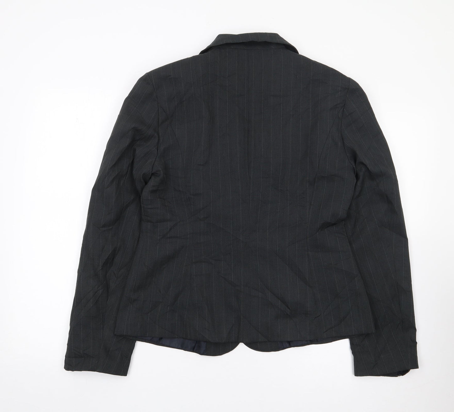 George Womens Grey Pinstripe Polyester Jacket Suit Jacket Size 14