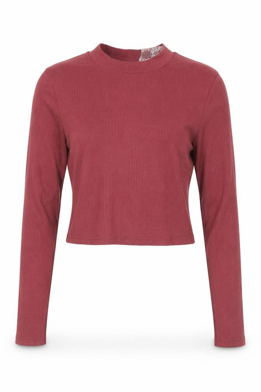 Wild Honey Womens Purple  Polyester Cropped T-Shirt Size L Mock Neck