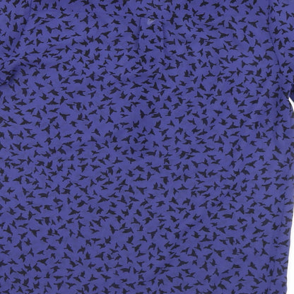 Mexx Womens Purple Geometric Polyester Basic Blouse Size 12 V-Neck