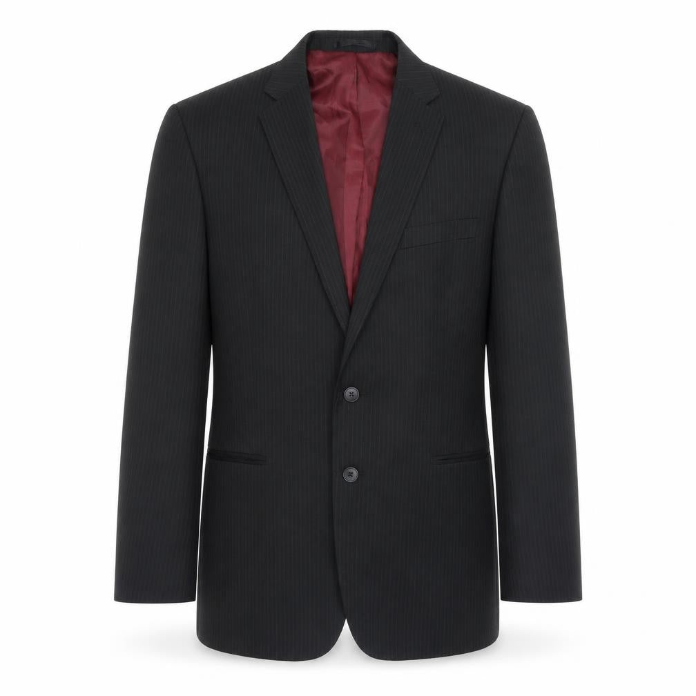 Taylor & Wright Mens Black Striped Polyester Jacket Suit Jacket Size 40